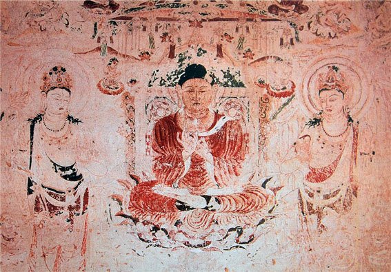 Настенная живопись в храме Хорю-дзи